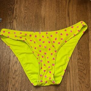 Wild Fable Yellow Bikini Bottom with Pink Dots